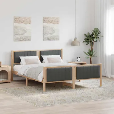 Obrázek produktu pro Maison Exclusive – rám postele hnědý a tmavě šedý 150 x 200 cm masivní borovice