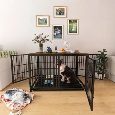 Immagine prodotto di Gabbia per cani - Trasportino per cani - Cuccia per cani - Gabbia - Trasportino - Gabbia in legno XXL - Tubi in metallo robusti