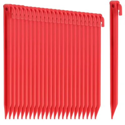 Produktbild von 24 x Kunststoff-Zeltpflöcke, 30 cm, für Camping, Garten, Strand, Heringziehloch