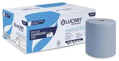 Papierové utierky, kotúčové, 2-vrstvové, LUCART "Strong Blue 155 ID", modré