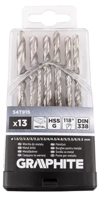 Zdjęcie produktu dla Wiertła do metalu HSS-G 1.5 - 6.5 mm zestaw 13 sztuk