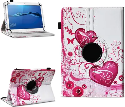 Produktbild von Tablet Hülle für Huawei MediaPad T1 T2 T3 T5 10 Tasche Case 360 Drehbar CoverFarben:Motiv 6