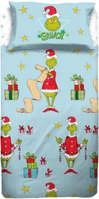 Produktbild von Unyqoos Kinderfreundliches® Einzelbettset aus Baumwolle mit farbenfrohem Weihnachtsdesign