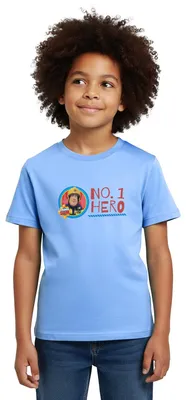 Produktbild von Spreadshirt Feuerwehrmann Sam™ No. 1 Hero Kinder T-Shirt, 110/116 (5-6 Jahre), Himmelblau
