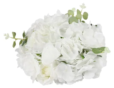 Produktbild von Künstliche Blumen - Blumenbälle 10er Set - Seidenrosen und Hortensien - Hochzeitsdekoration - Tisch Centerpiece - Weiß 40×40×20 cm