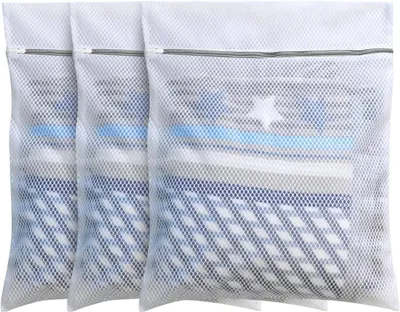 Produktbild von MODFU 3 Stück Wäschenetz für Waschmaschine, Wäschesack wäschebeutel mit Reißverschluss, Laundry Bag für Empfindliches Mäntel, Bluse, Schuhe, BH, Socken, Babykleidung Usw 50x60cm