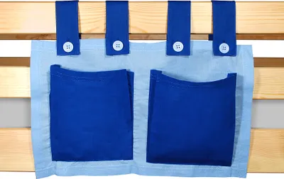 Produktbild von Stoftasche Seitentasche - HELLBLAU / BLAU - für Hochbet Spielbett Etagenbett