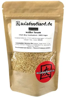 Produktbild von Asiafoodland - Gerösteter weißer Sesam - 80g