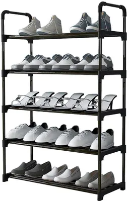Immagine prodotto di Famanu - Scaffale per scarpe a 4 ripiani - alta qualità - 60 cm x 28 cm x 90 cm