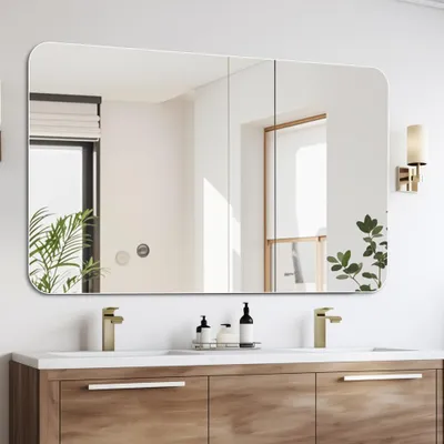 Produktbild von 60x100 cm Badezimmer Spiegel Wandspiegel – Schminktisch Spiegel zur Wandmontage für Bad