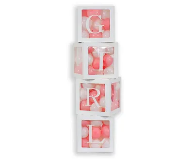 Immagine prodotto di Scatole decorative per palloncini GIRL - Baby shower - 4 pezzi
