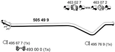 Produktbild von ERNST Abgasrohr Auspuffrohr passend für PEUGEOT 307 (3A/C) 505499