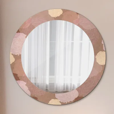 Produktbild von Wohnzimmer Spiegel - Mirror zum Wandspiegel Schlafzimmer – Schminkspiegel - Rosen Zusammensetzung - Rund: Ø60 cm