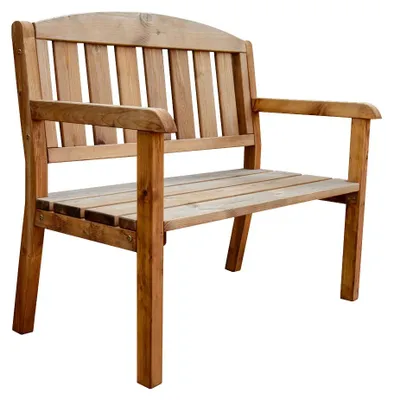 Produktbild von Mega Holz Gartenbank Holz mit Rückenlehne ZWEISAM 110 x 63 x 97 cmHolz