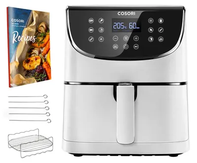 Produktbild von Cosori Premium 5,5-Liter Heißluftfritteuse mit Spießgestell, Weiß