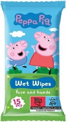 Obrázek produktu pro Peppa Pig jahodové vlhčené ubrousky - Sada 15 ks