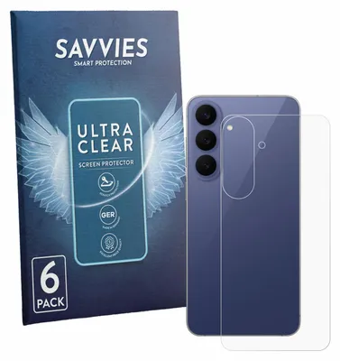 Produktbild von 6x Für Samsung Galaxy S26 FE (Rückseite) Schutzfolie Savvies Displayschutz Display Schutz Folie Klar Transparent