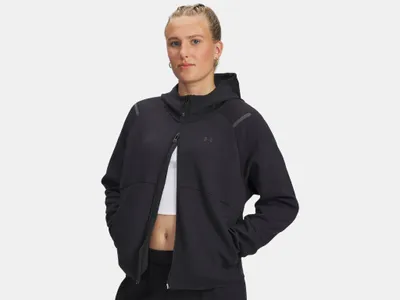 Produktbild von Hoodie Under Armour Unstoppable Fleece Zip Damen Senior XS schwarz/schwarz