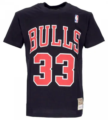Image de T-Shirt NBA Scottie Pippen Chicago Bulls Mitchell & Ness Name and number noir