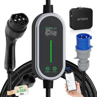 Obrázek produktu pro 8metrový nabíjecí kabel typu 2 s konektorem CEE, 7,2 kW, nabíječka pro elektromobily typu 2