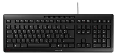 Produktbild von CHERRY STREAM, Volle Größe (100%), Kabelgebunden, USB, Scherenschalter, QWERTY, Schwarz, Grau
