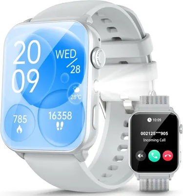 Produktbild von IOWODO Smartwatch 1.85 Inch Fitness Uhr mit Bluetooth Calls 100 Sportmodi Herzfrequenz Schlafmonitor Schrittzähler IP68 wasserdicht iOS Android