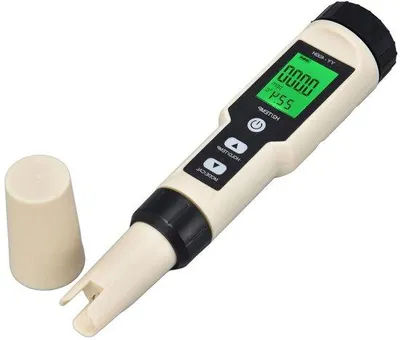 Obrázok produktu pre Digitálne vodomery – vodomery typu H2 s perovým mechanizmom a LCD displejom s automatickým nastavením teploty (ATC) – meracie prístroje na kvalitu vody (pH, TDS, obsah soli, PPM, teplota) – pre pitnú vodu, hydropóniu, akváriá a bazény