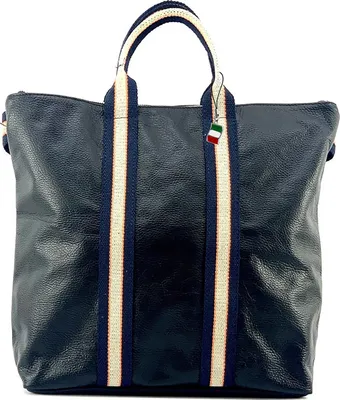 Produktbild von Florence Leder Canvas Rucksack Tasche Cityrucksack schwarz blau beige OTF609S