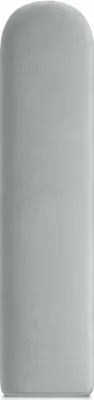A plain, vertical oval-shaped object, likely a cushion or headboard, against a light gray background.