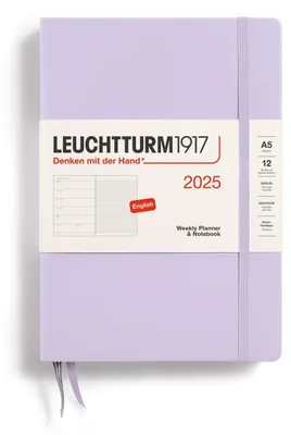 Produktbild von LEUCHTTURM1917 370734 Wochenkalender & Notizbuch Medium (A5) 2025, Lilac, Englis