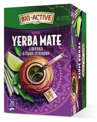 Obrázek produktu pro Čaj Yerba Mate s limetkou a citronovou trávou 20 sáčků Big-Active