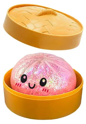 Produktbild von Heißer Glitzer-Dumpling-Squishy-Überraschungsbox: Bunte -Sensorik-Fidget-Spielzeuge, Anti-Stress-Quetschbälle.Farbe:Pink