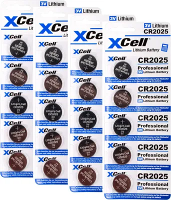 Produktbild von 20x CR2025 Lithium-Knopfzelle 3V / 170mAh (4x 5er Pack)