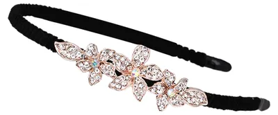 Produktbild von Elegantes Damen-Haarband, rutschfest, Haarreif, Haarschmuck mit Strassblumen, Haaraccessoires A