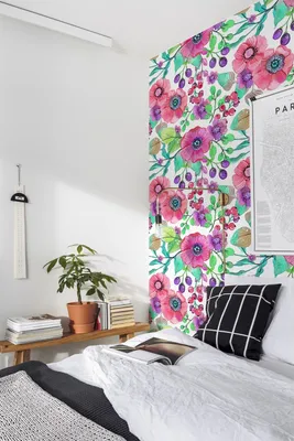 Produktbild von Coloray Fototapete 416x254 cm An Einer Wand Latex Latextapete -  Blumen