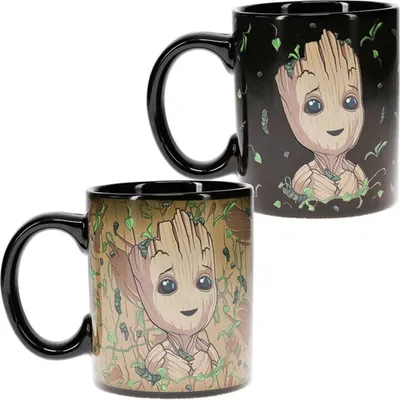 Produktbild von Paladone - Hrnček na zmenu farby - Marvel Groot (300 ml) hrnček na kávu magický hrnček Strážcovia Galaxie