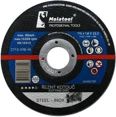 Obrázek produktu pro Kotouč řezný 115 x 1,6 x 22.2 mm, Molatool Profi