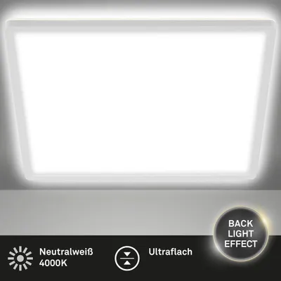 Produktbild von LED Panel Deckenleuchte Ultraflach Backlight Slim 29cm weiß quadratisch Briloner