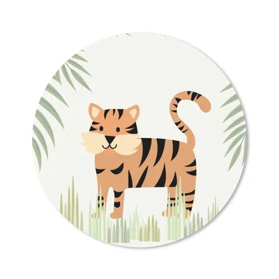 Produktbild von MuchoWow® Mauspad Mousepad Illustration eines Tigers im Dschungel 20x20 cm - Mousepads - Maus Mat - Pad - Mausunterlage - Schreibtischmatte