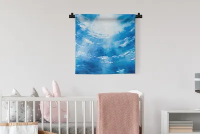 Produktbild von MuchoWow® Wandteppich Wandbehang Aquarell - Wasser - Sonne 60x60 cm Tapisserie Dekoration Wandtuch - Dekorationen - Wand Decke