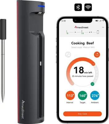 Image de Thermomètre de cuisine Meatmeet Pro Smart Application Bluetooth Barbecue Four Fumoir - Noir