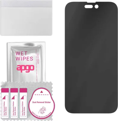 Produktbild von apgo Hybrid Privacy Schutzglas, Matt, kompatibel mit Apple iPhone 14 Pro Max, Anti-Spy, toller Ersatz für Hartglas, kratzfester Displayschutzglas, Displayschutz, Full Glue