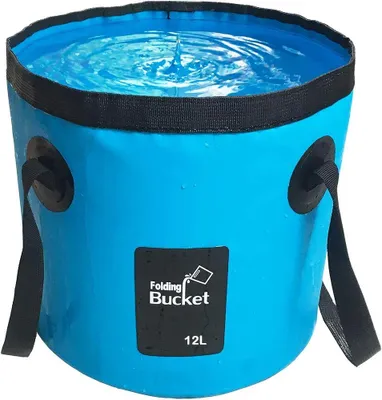 Produktbild von Faltbare Eimer 12L, Multifunktional, Zusammenklappbar, Für Angeln, Camping, Gartenarbeit, Blau