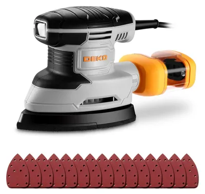Productafbeelding van Deltaschuurmachine - Met afzuiging - 180 W - 13000 rpm - Voor hout - Met 15 schuurpapieren