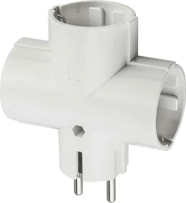 Produktbild von Onlex Adapter 3 Steckdosen 10-16a Weiß Weiß One Size