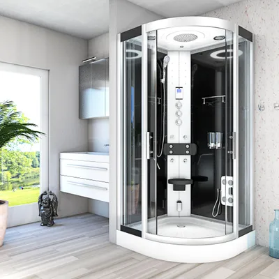 Immagine prodotto di Doccia a vapore Cabina doccia d58-13t3 Tempio della doccia Sauna 90x90 cm