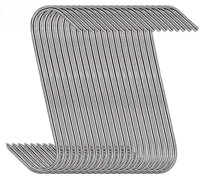 S-Haken 17 cm, 20 Stück, Edelstahl, Aufhängehaken für Küche & Grill