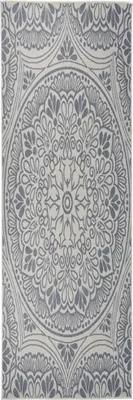 Produktbild von Outdoor-Teppich Flachgewebe 80x250 cm Blaues Muster