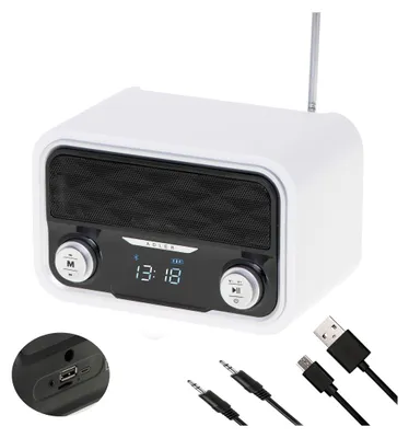 Zdjęcie produktu dla Adler AD 1185, Przenośny, FM, LCD, Micro-USB, USB Typu-A, Biały, Monochromatyczny