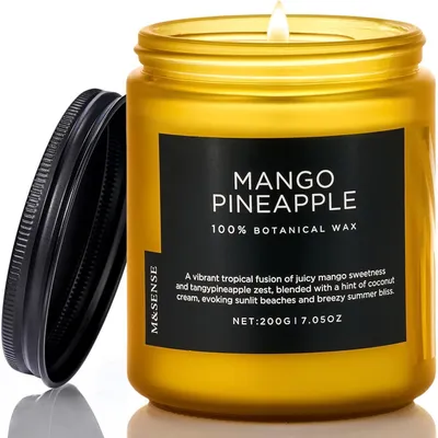 Obrázek produktu pro Vonná svíčka Mango Ananas Tropen, 200 g, doba hoření 50 hodin, 2 knoty, vyrobená ze sójového vosku